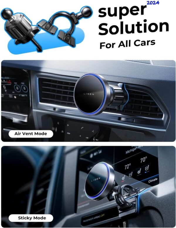 Empower Your Drive: The Ultimate 15W MagSafe Magnetic Car Charger for iPhone and Samsung Devices! - Image 2