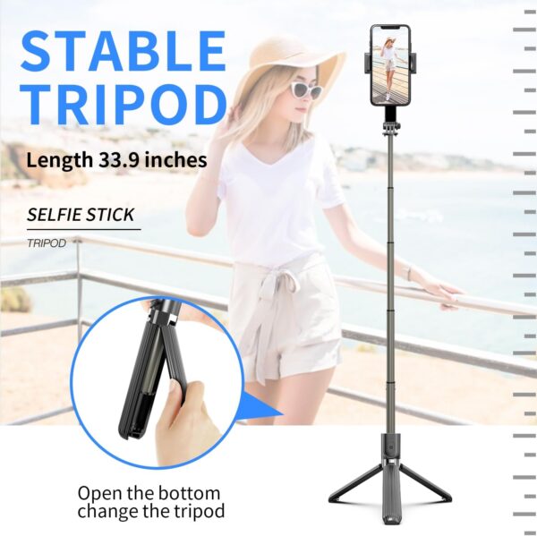 Gimbal Stabilizer for Smartphone ，with Retractable Selfie Stick and Tripod，1-Axis Multifunction Remote 360°Automatic Rotation， Auto Balance for iPhone/Android - Image 5