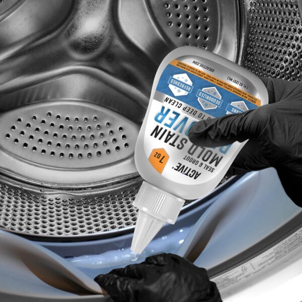Mold Stain Remover Gel Cleaner - ACTIVE Heavy Duty Stain Cleaner for Front Loader Washing Machine Seal, Bathroom Grout, Shower, Caulk - Front Load Washer Cleaning Solution - 7 Fl Oz - Image 5