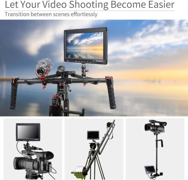 Illuminate Your Shots: FEELWORLD FW759 7" 4K DSLR Monitor with Sunshade for Stunning Visuals - Image 2