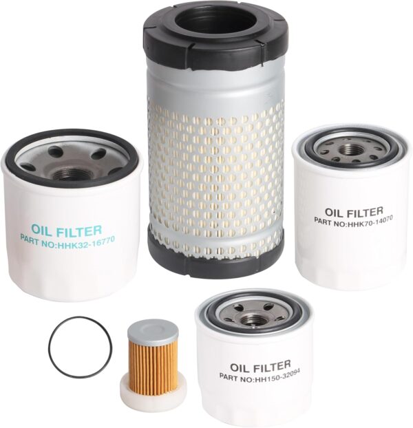Maintenance Filter Kit Compatible With Kubota RTV-X1140 RTV-X1100C RTV-X1120D Utility Vehicle OE# HH150-32094 6A320-59930 HHK70-14070 HHK32-16770 1G319-11210