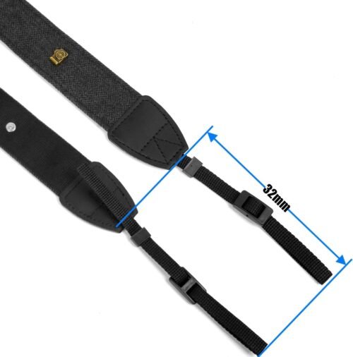 "Elevate Your Photography: The Ultimate Black Canvas Camera Strap with Quick-Release Buckles" - 이미지 6