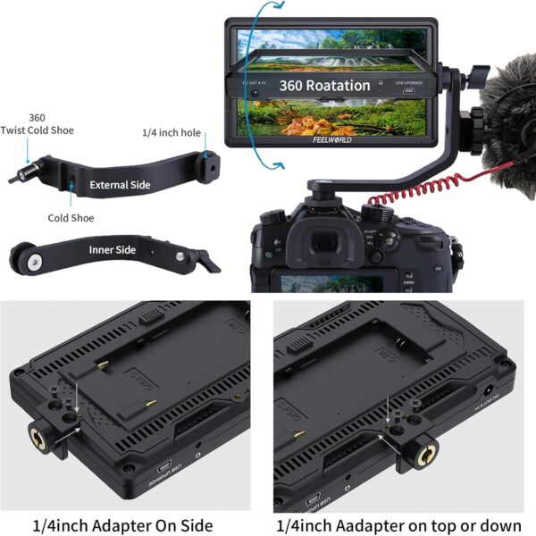 "Discover the Ultimate Filmmaking Companion: FEELWORLD S55 V3 6" FHD DSLR Monitor Bundle with Essential Accessories!" - Image 4