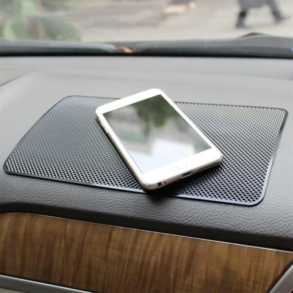 Car Dashboard Anti-Slip Rubber Pad, 10.6"x 5.9" Universal Non-Slip Car Magic Dashboard Sticky Adhesive Mat for Phones Sunglasses Keys Electronic Devices and More Use (Black/Grid) - Image 7