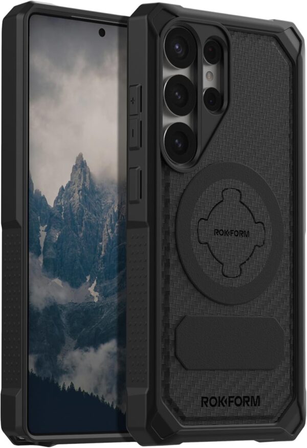 Rokform’s Indestructible Armor Case for Galaxy S25 Ultra: Magnetic Twist Lock & Ultimate Drop Protection in Sleek Black