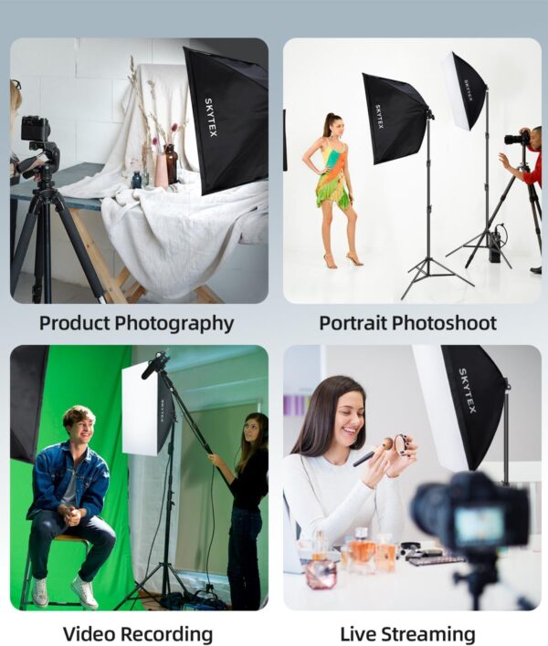 Skytex Softbox Lighting Kit 2Pack, 20x28in Soft Box | 135W 5500K E27 Bulb Continuous Photography Lighting, Photo Studio Lights Equipment for Camera Shooting, Video Recording - Image 6