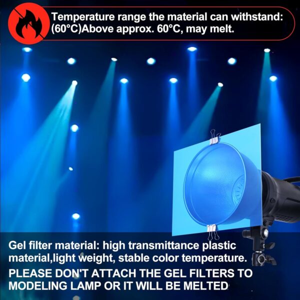 "Transform Your Lighting: 10-Piece A4 Blue Gel Filter Set for Stunning Visuals" - Image 3