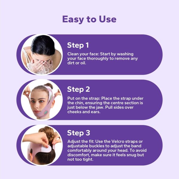 V-Line Lifting Chinstrap, V-Line Mask, Chinstrap for Sleeping, Reusable Face Strap, Chin Up Patch, V-Shaped Belt, Shaped Face Mask for Sagging - Image 7