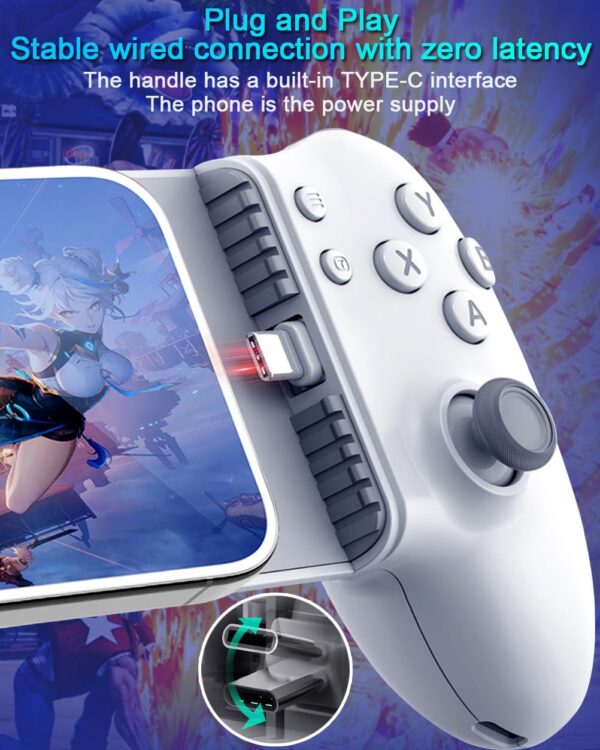 ATUTEN Phone Gaming Controller for iPhone 15/16 and Android (USB-C), Turn Your Phone into a Gaming Console, Play Ps Portal, Roblox, Cloud Game, Xbox, App Games, Dual Hall Linear Trigger - Image 6