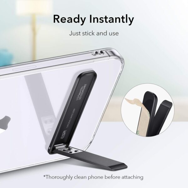 ESR Boost Phone Kickstand, Vertical and Horizontal Stand, Adjustable Angle Cell Phone Stand, Compatible with iPhone 16/15/14/13/12 Series, Samsung Galaxy S25/S24/S23/S22/S21, All Smartphones, Black - Image 2