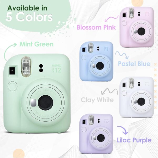Fujifilm Instax Mini 12 Camera with Fujifilm Instant Mini Film (60 Sheets) Bundle with Deals Number One Accessories Including Carrying Case, Photo Album, Stickers (Pastel Blue) - Image 7