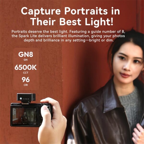 ULANZI SL02 Mini Flash Speedlite with Video Light, GN8 6500K Camera Mini Flashlight Fill Light for Canon Fuji Sony Nikon and Other More SLR Digital Cameras, 4 Power Levels Camera Flash Speedlight - Image 5
