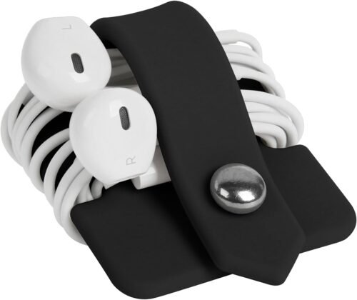 Tangle-Free Travel: The Ultimate Earbud & Headphone Organizer in Sleek Black