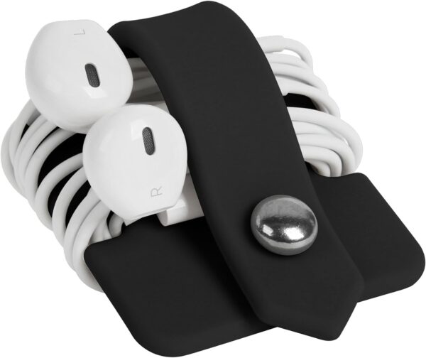 Tangle-Free Travel: The Ultimate Earbud & Headphone Organizer in Sleek Black