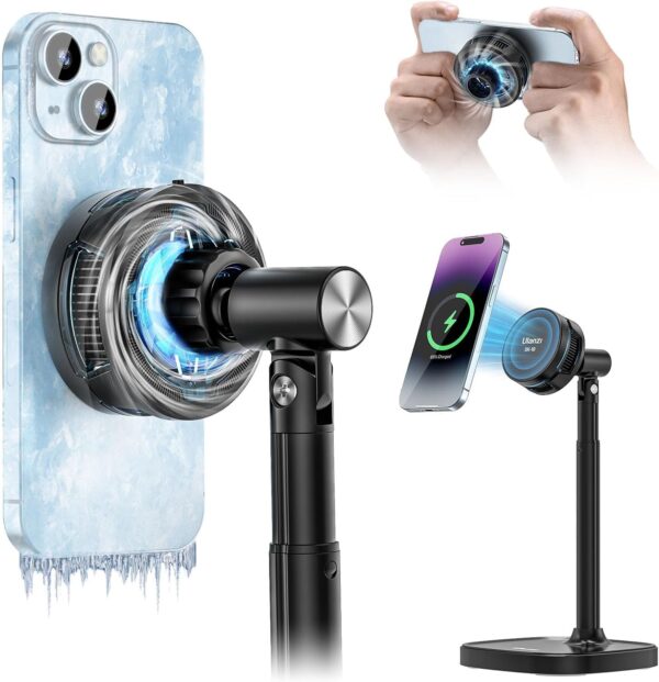Revolutionize Your Setup: ULANZI SK-10 Magnetic 3-in-1 Phone Stand with Cooling Fan & Wireless Charger!