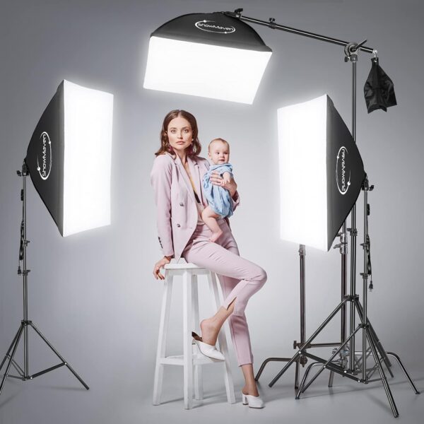 Illuminate Your Creations: The Ultimate Professional Softbox Lighting Kit for Stunning Portraits and Videos - Image 3