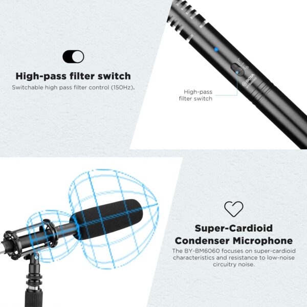 Capture Crystal Clarity: Boya BY-BM6060 Super-Cardioid XLR Microphone for Film, Interviews, and Podcasts - Image 2