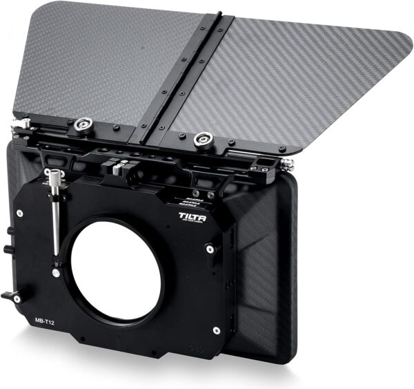 Tilta Matte Box for Studio Cinema Cameras, 3 Pcs 4x5.65 Filter Frame with 5 Lens Adapter Rings (134/114/110/95/80mm) Carbon Fiber Top Flag 5 Pcs Front Matte 15mm Rod Adapter MB-T12 - Image 3