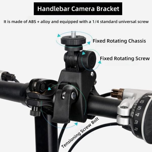Versatile Action Camera Mount: Ultimate Handlebar Clamp for Insta360, GoPro, AKASO, DJI Osmo & More! - Image 4