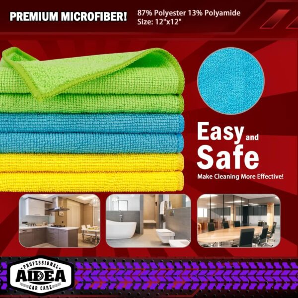 Ultimate AIDEA Microfiber Magic: 50 Premium Cleaning Cloths for Every Surface! - Image 6
