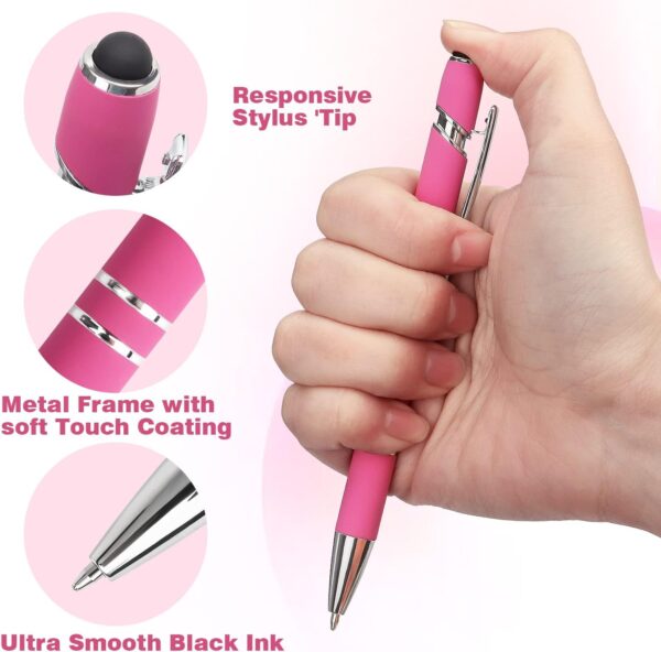 "Dual Delight: 8-Pack Retractable Ballpoint and Stylus Pens for Seamless Touchscreen Use" - Image 2