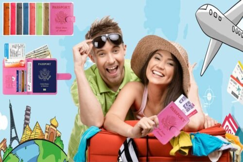 Chic RFID-Blocking Leather Passport Wallet: Stylish Travel Companion for All! (Pink) - 이미지 6