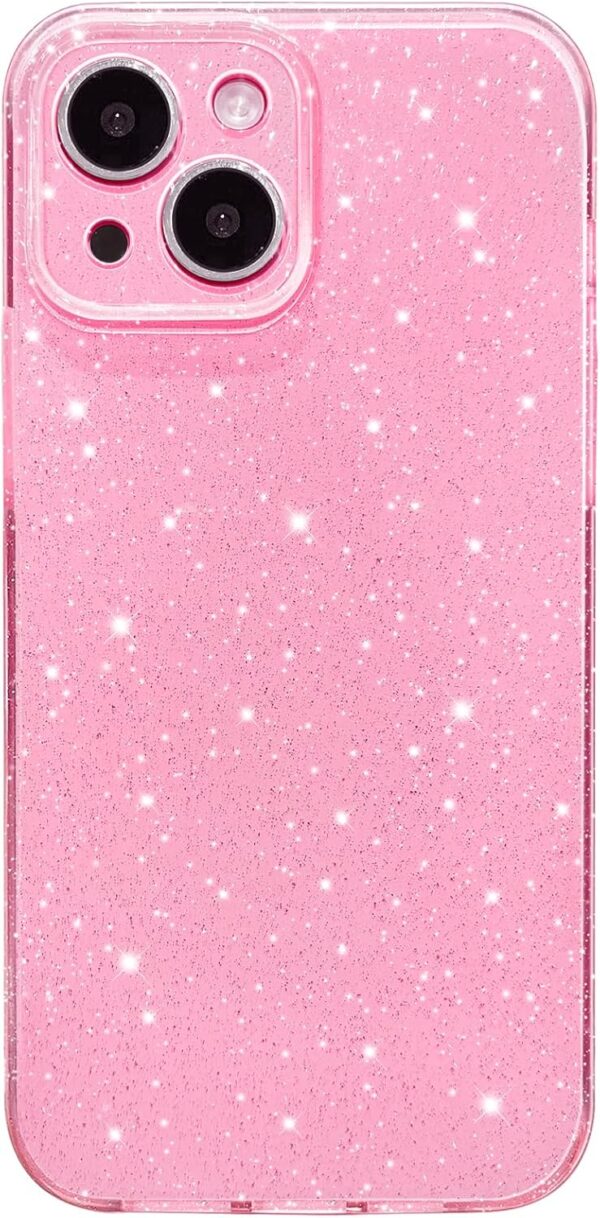 Dazzling Hython iPhone 13 Case: Sparkly Pink Glamour with Slim Shockproof Protection for Fashion-Forward Women
