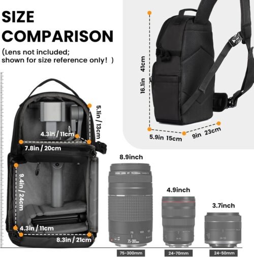 TARION Adventure-Ready Waterproof Sling Backpack: The Ultimate DSLR Companion for Photographers with Raincover and Tripod Holder - 이미지 2