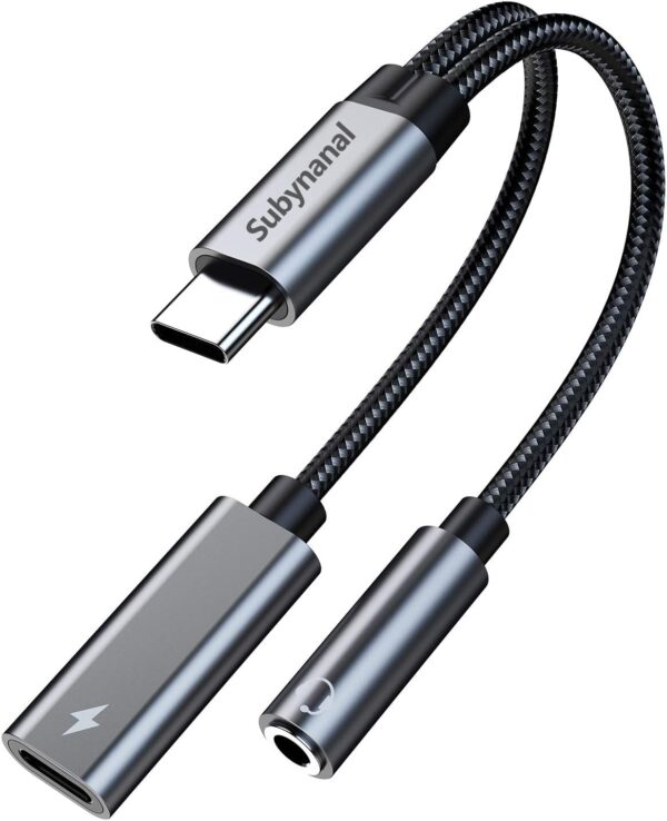 "Ultimate 2-in-1 USB-C Adapter: Charge & Tune with Fast Charging and AUX Compatibility for iPhone 15/16, Samsung Galaxy S22/S21/S20, and Pixel!"