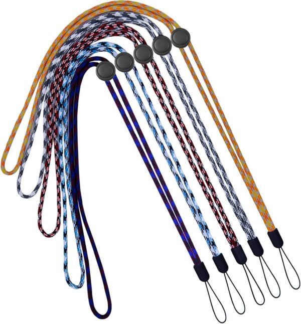 YOUOWO 5 Pack 5 Colours Adjustable Lanyards Neck Strap Lanyard For Keys Pen Phone ID Badges Holder