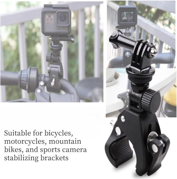 Versatile Action Camera Mount: Ultimate Handlebar Clamp for Insta360, GoPro, AKASO, DJI Osmo & More! - Image 3