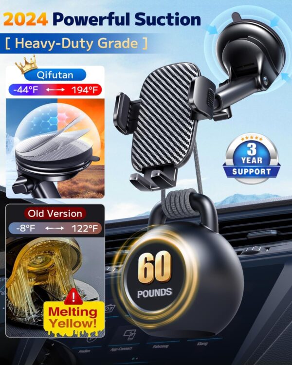 "Elevate Your Ride: Universal Carbon Fiber Car Phone Holder for Ultimate Hands-Free Navigation" - Image 4