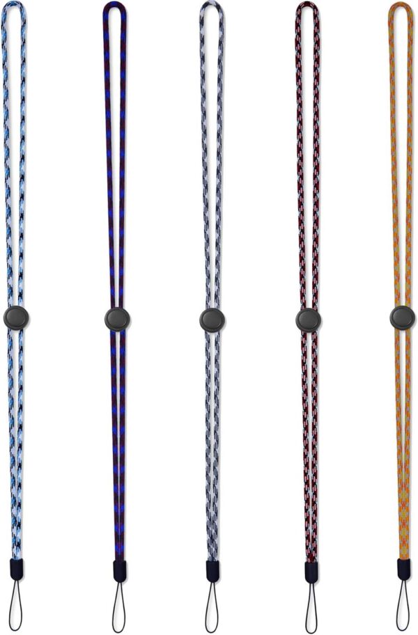YOUOWO 5 Pack 5 Colours Adjustable Lanyards Neck Strap Lanyard For Keys Pen Phone ID Badges Holder - Image 3