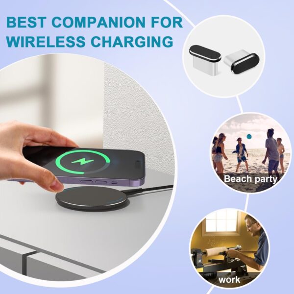 Ultimate USB-C Dust Protection: 4-Pack Charging Port Covers for iPhone 15 & 16 Series (Black) - Image 6
