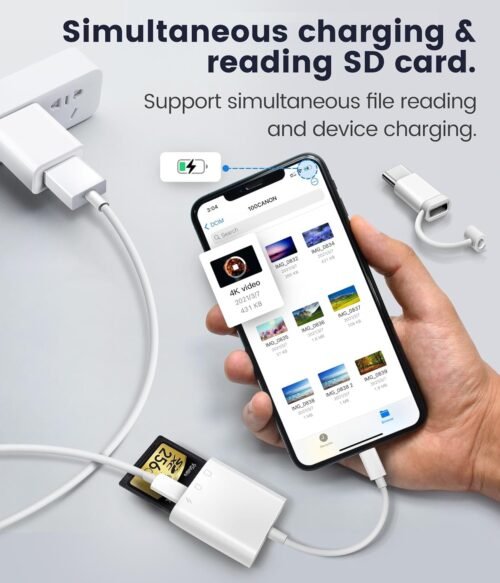 "Capture Moments Anywhere: Oyuiasle Dual-Slot SD Card Reader for iPhone and iPad" - 이미지 6