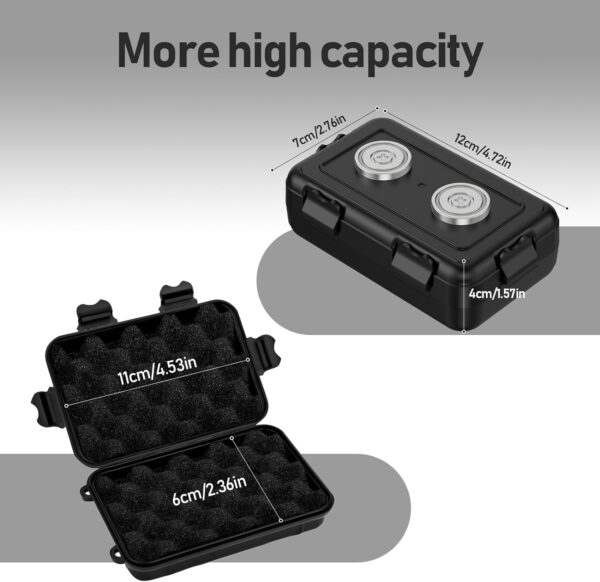 Magnetic Key Box, Hide A Key Magnetic Car Key Holder Key Hider, Waterproof Hidden Key Holder Car Key Case for Outdoor Travel, Magnetic Key Box for Under Car Vehicles (2, Black) - Image 4