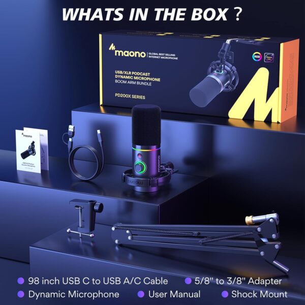 Unleash Your Voice: The Ultimate MAONO RGB Dynamic Microphone Kit for Gamers and Creators! - Image 9