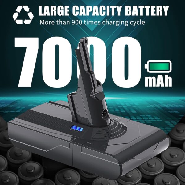 EGR Upgraded 7000mAh V8 Battery Replacement Compatible with Dyson V8 Animal Battery Replacement V8 Absolute V8 Motorhead V8 Fluffy SV10 Carbon Fiber Vacuum Cleaner 2 Filters and 3 Screws Included - Image 4