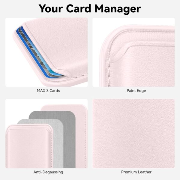 Chic Light Pink Mag-Safe Wallet: The Ultimate Magnetic Card Holder for Your iPhone 15/14/13/12 Pro Series! - Image 3