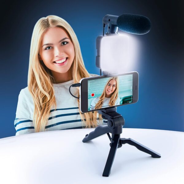 Canal Toys New Studio Creator Podcast & Vlogging Kit – Record Your own podcasts and Vlogs Like Your Favorite influencers! Fold-up Tripod, LED Light & Microphone. Ages 8+ - Image 14