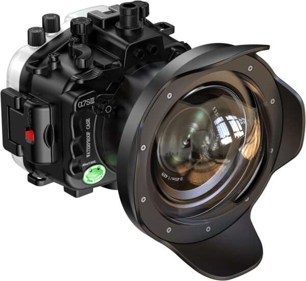 Sea frogs Underwater Camera Case Compatible with Sony A7SIII 16-35MM with Wide Angle Fisheye Lens IPX8 40m/130ft Maximum Diving Depth Waterproof Camera Housing for Diving, Surfing, Rowing, Skiing