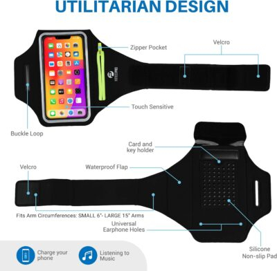 Sporty Secure: The Ultimate Water-Resistant Armband with AirPods Pocket & Car Key Zipper for Your iPhone and Galaxy! - 이미지 3