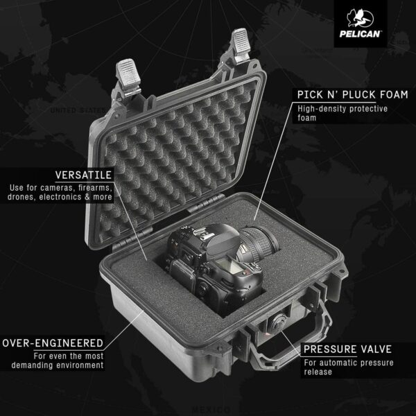 Pelican 1200 Case With Foam (Black) - Image 3