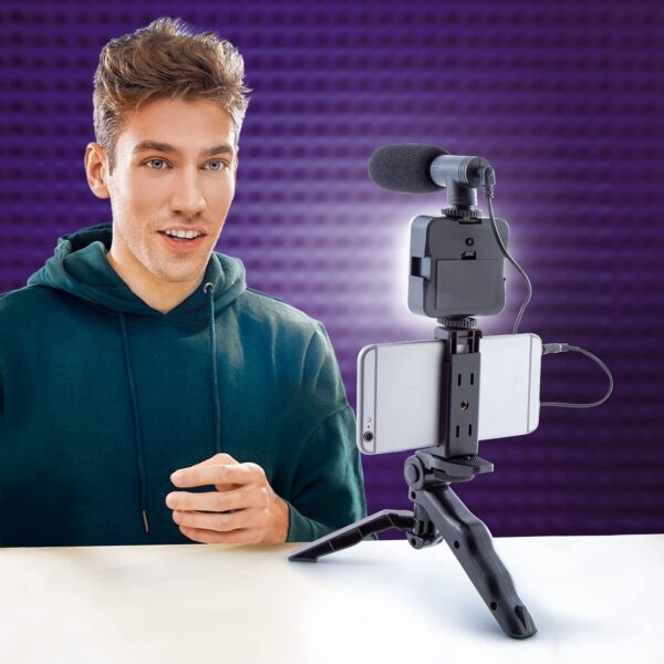 Canal Toys New Studio Creator Podcast & Vlogging Kit – Record Your own podcasts and Vlogs Like Your Favorite influencers! Fold-up Tripod, LED Light & Microphone. Ages 8+ - Image 13