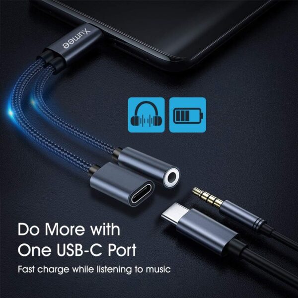 "Ultimate 2-in-1 USB-C Adapter: Dual Function Hi-Res DAC & Fast Charging for iPhone 16/15 Pro Max and Galaxy S25/S24 Ultra (Grey)" - Image 3