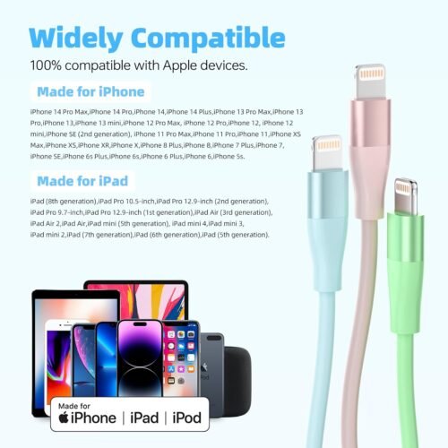 "Lightning Fast: 3-Pack 10FT MFi-Certified iPhone Chargers for Ultimate Compatibility" - 이미지 7
