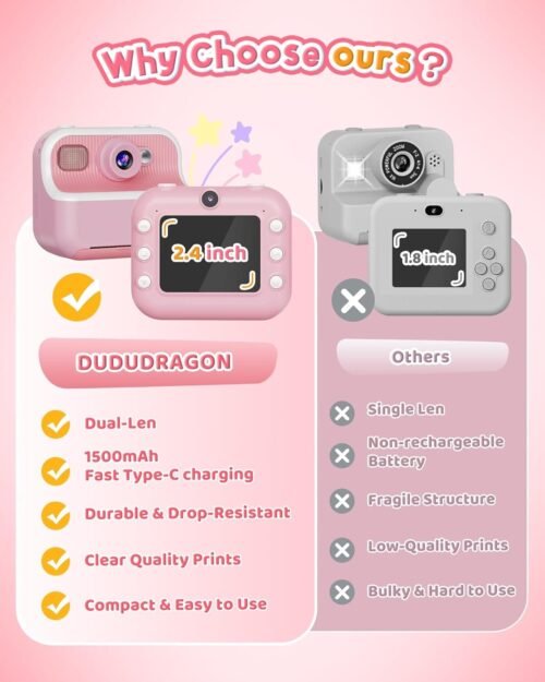 "Capture the Moment: Dual-Lens Selfie Camera for Kids – Perfect Portable Printing Gift for Adventurous Ages 3-12!" - 이미지 6