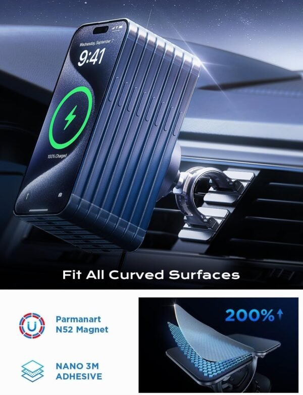 Empower Your Drive: The Ultimate 15W MagSafe Magnetic Car Charger for iPhone and Samsung Devices! - Image 5