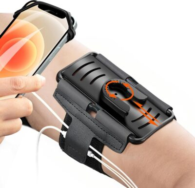 Revolutionary 360° Rotating Armband: The Ultimate Detachable Companion for Your iPhone and Samsung During Workouts!