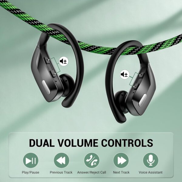 Wireless Earbuds with Earhooks 80Hrs Bluetooth Headphones Over-Ear ENC Noise Canceling Mic Earphones IP7 Waterproof Headset for Sports,Fitness,Workouts and Running Black - Image 5